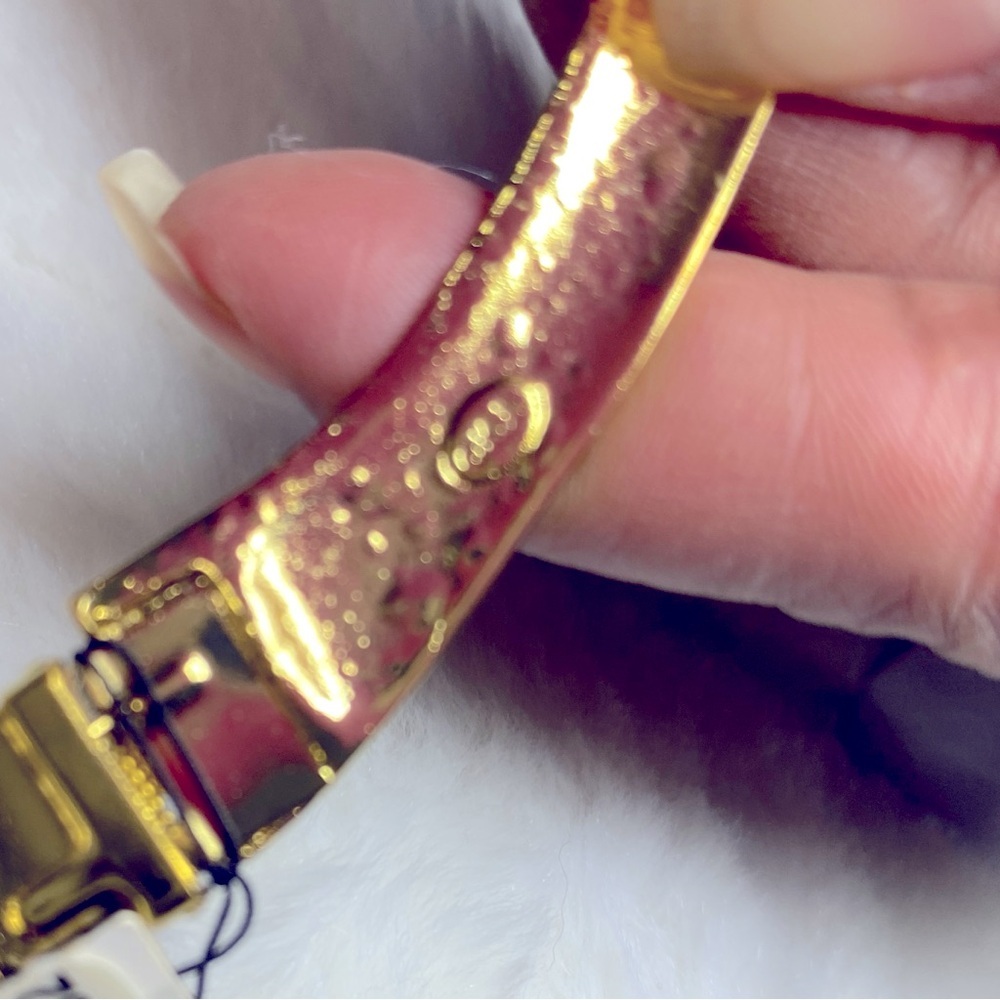 NWT RARE KENNETH JAY LANE TURQUOISE CABOCHON GOLD COLLAR NECKLACE - Picture 5 of 6